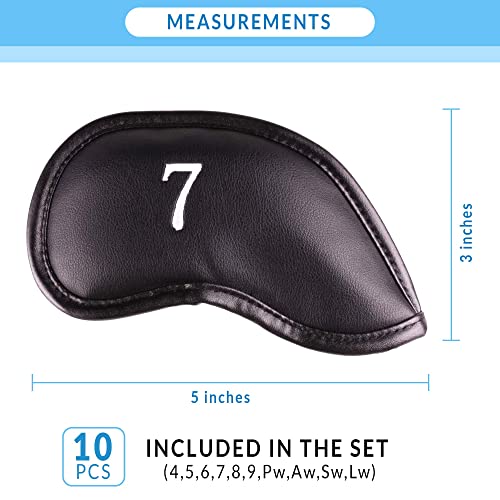Premium Magnetic Leather Iron & Wedge Club Head Covers