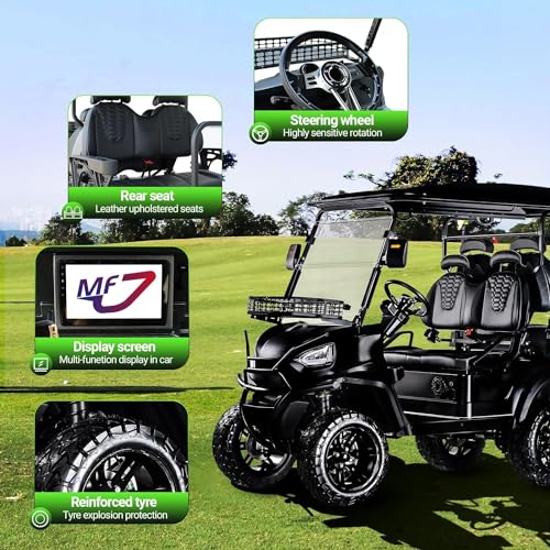 48V 5000W AC Motor Golf Cart with Off-Road Tires