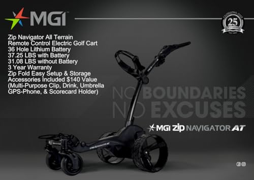 MGI Zip Navigator Electric Golf Cart Bundle, Black