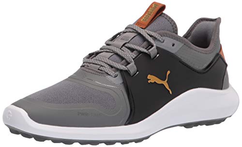PUMA Men's Ignite Fasten8 Golf Shoe, Shade-Gold-Black, Size 10