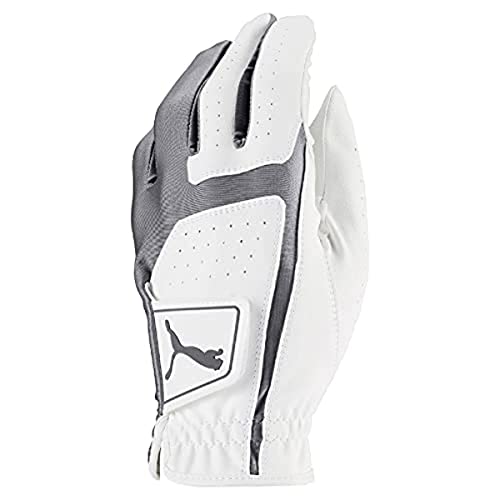 PUMA Men's Flexlite Golf Glove (Bright White-Quiet Shade)