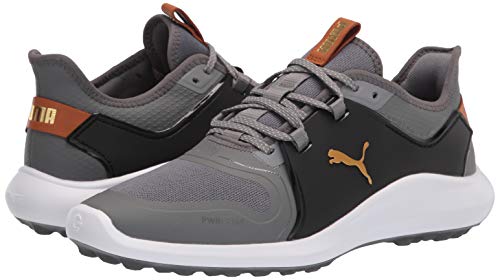 PUMA Men's Ignite Fasten8 Golf Shoe, Shade-Gold-Black, Size 10