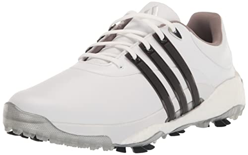 adidas Tour360 22 Golf Shoes, White/Black/Silver, Men's 10.5