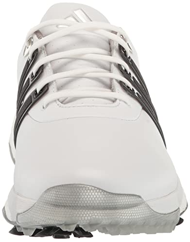 adidas Tour360 22 Golf Shoes, White/Black/Silver, Men's 10.5