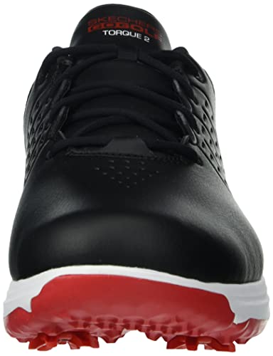 Skechers Men's Waterproof Golf Shoe, Black/Red Sole, 9.5 Wide