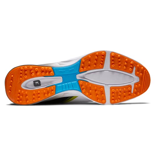 FootJoy Men's FJ Fuel Golf Shoe, White/Black/Orange, 10