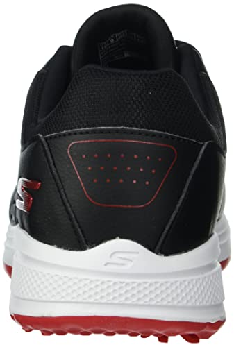 Skechers Men's Waterproof Golf Shoe, Black/Red Sole, 9.5 Wide
