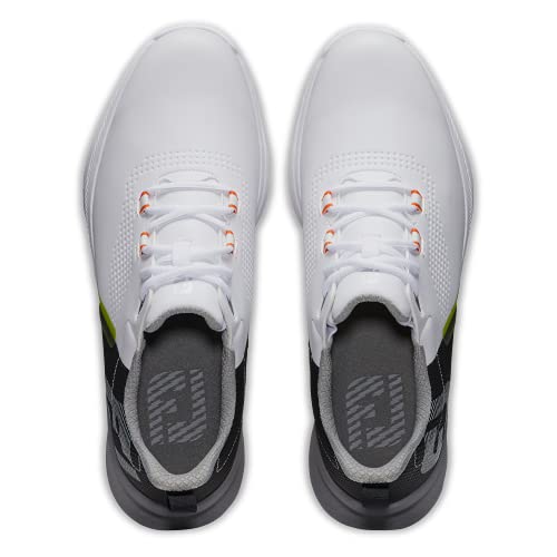 FootJoy Men's FJ Fuel Golf Shoe, White/Black/Orange, 10