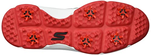 Skechers Men's Waterproof Golf Shoe, Black/Red Sole, 9.5 Wide