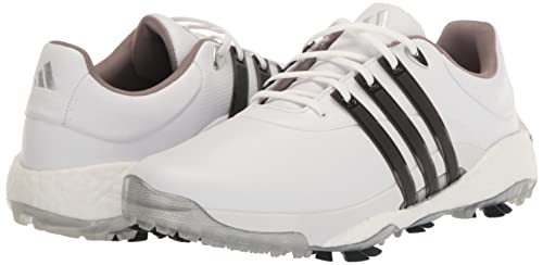 adidas Tour360 22 Golf Shoes, White/Black/Silver, Men's 10.5