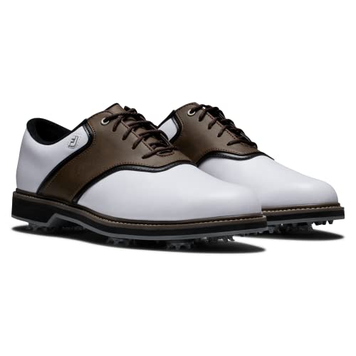 Men's FootJoy FJ Originals Golf Shoe, White/Brown, Size 9.5