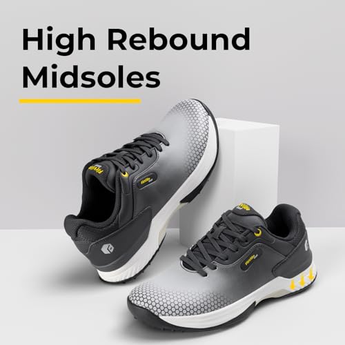 FitVille Waterproof Spiked Men's Golf Shoes (Gray, 9.5)