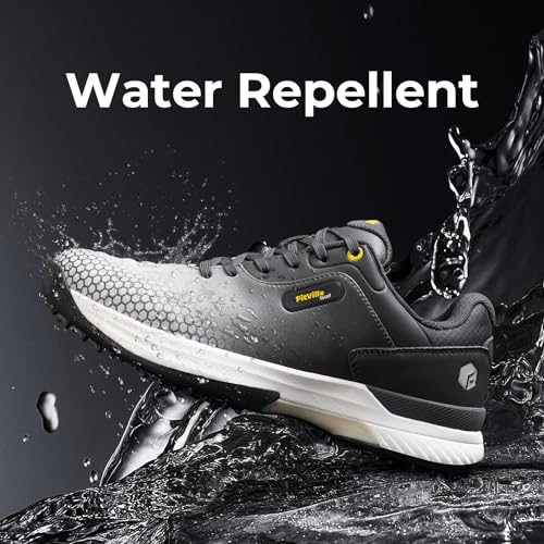 FitVille Waterproof Spiked Men's Golf Shoes (Gray, 9.5)