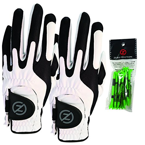 Zero Friction Men's Golf Glove (2 Pack), White