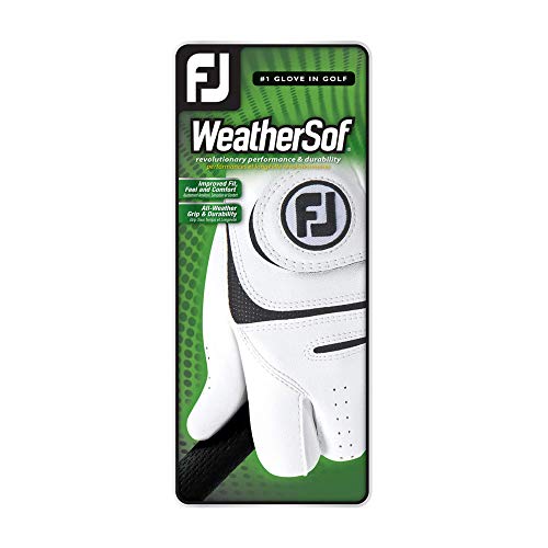 FootJoy Men's WeatherSof Golf Glove, White, Size Large