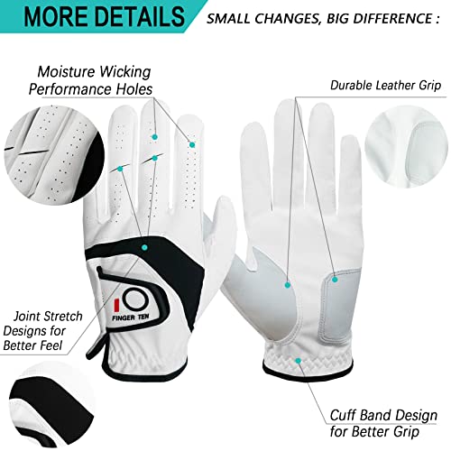 Men's Leather Golf Gloves with Ball Marker Pack