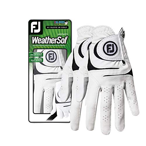 FootJoy Women's WeatherSof Golf Glove, 2-Pack, White, Small