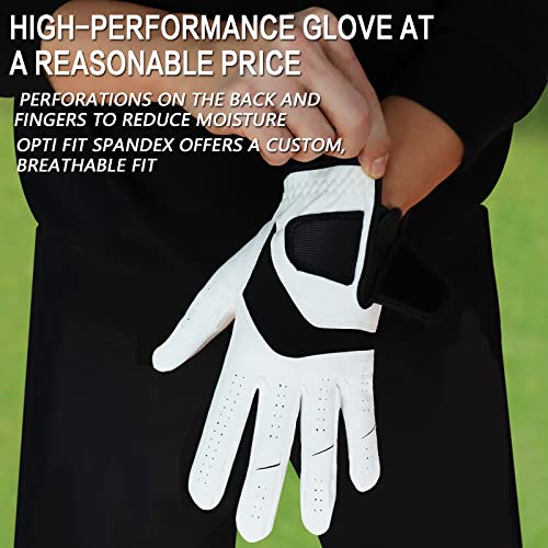 Men's Leather Golf Gloves with Ball Marker Pack