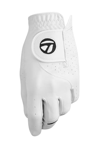 TaylorMade Stratus Tech Golf Glove - White, Left Hand-Large