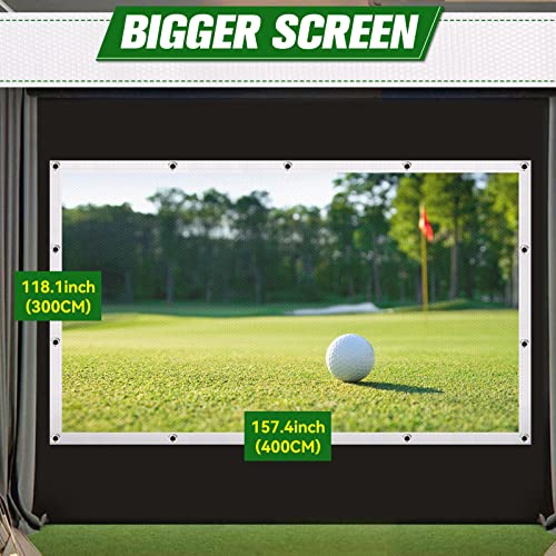 AIKEEC Indoor Golf Simulator Screen with 14 Grommet Holes