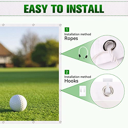 AIKEEC Indoor Golf Simulator Screen with 14 Grommet Holes