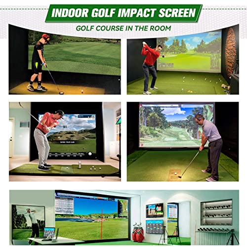 AIKEEC Indoor Golf Simulator Screen with 14 Grommet Holes