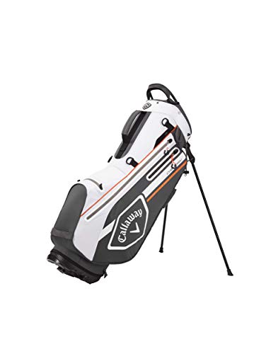 2021 Callaway Chev Dry Stand Bag, Charcoal/White/Orange, Unisex