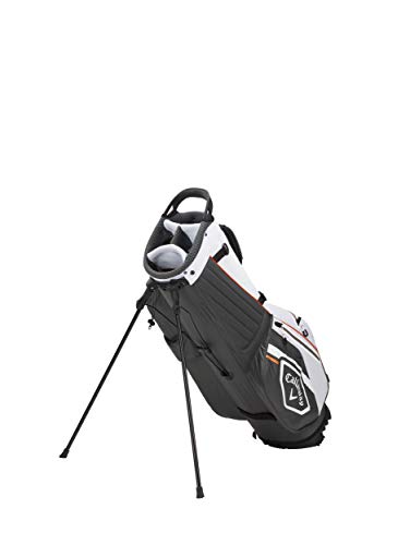 2021 Callaway Chev Dry Stand Bag, Charcoal/White/Orange, Unisex