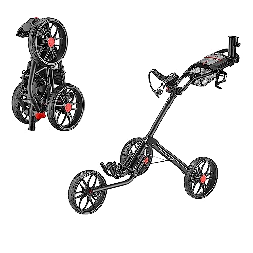 CaddyTek 3-Wheel Deluxe Golf Push Cart - Compact