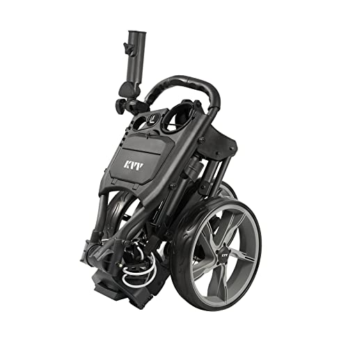 KVV 3-Wheel Foldable Golf Push Cart, Lightweight, Compact