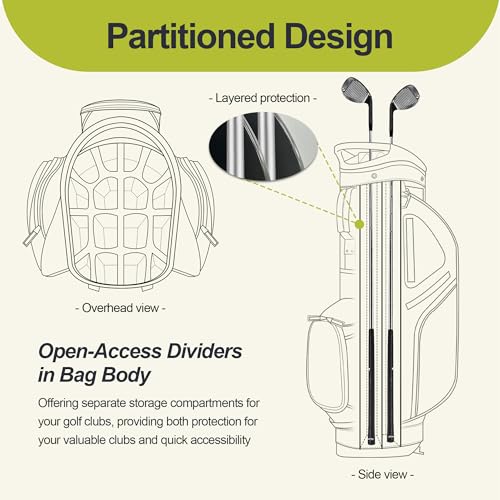 14 Way Golf Stand Bag for Men, Lightweight & Spacious