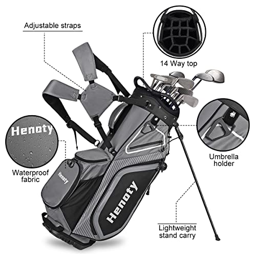 Henoty Ergonomic Golf Stand Bag with 14 Dividers