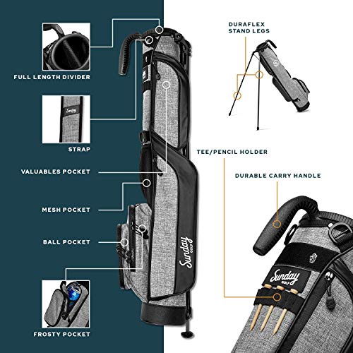 Ultra Lightweight Sunday Golf Bag for 5-7 Clubs