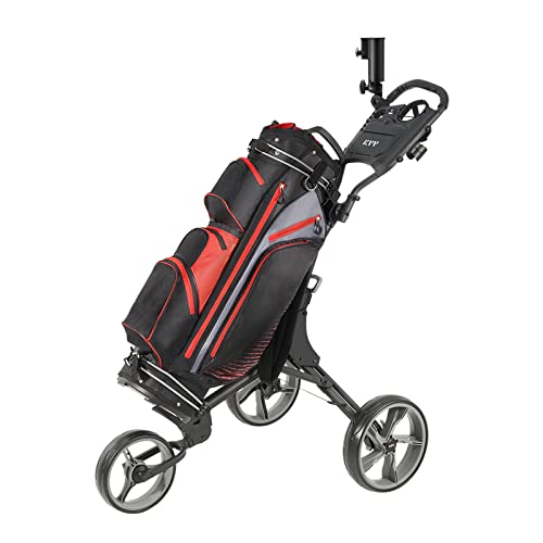 KVV 3-Wheel Foldable Golf Push Cart, Lightweight, Compact