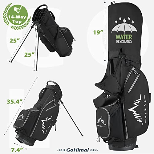 GoHimal Lightweight 14-Way Golf Stand Bag, Black