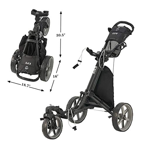 KVV 3 Wheel 360 Rotating Golf Push Cart