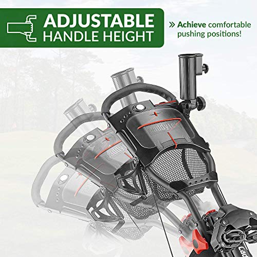 CaddyTek 3-Wheel Deluxe Golf Push Cart - Compact