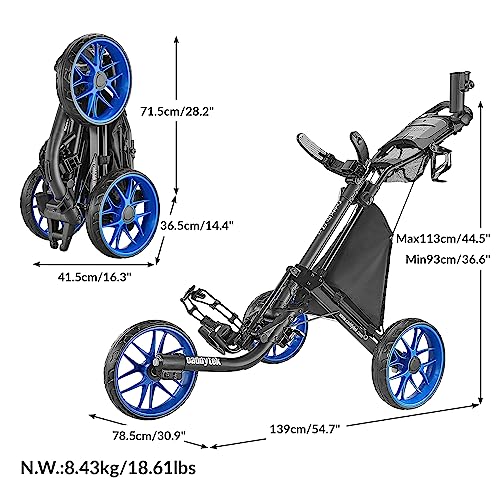 CaddyTek CaddyLite EZ V8 3 Wheel Golf Push Cart