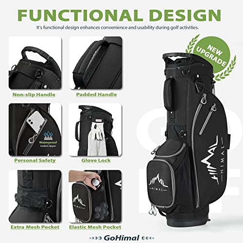 GoHimal Lightweight 14-Way Golf Stand Bag, Black