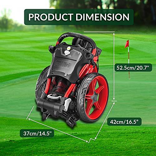 CaddyTek CaddyLite Red Compact Golf Push Cart