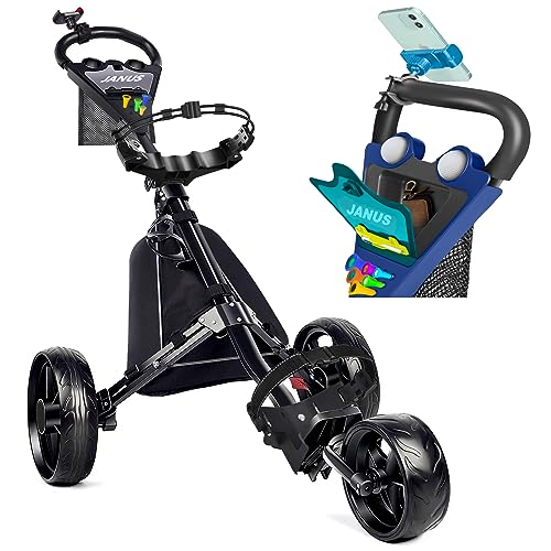 JANUS Foldable Golf Cart with Seat and Phone Holder