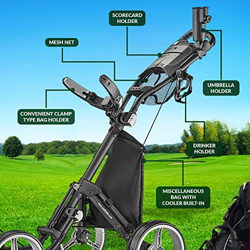 CaddyTek Explorer V8 Golf Push Cart - Dark Grey