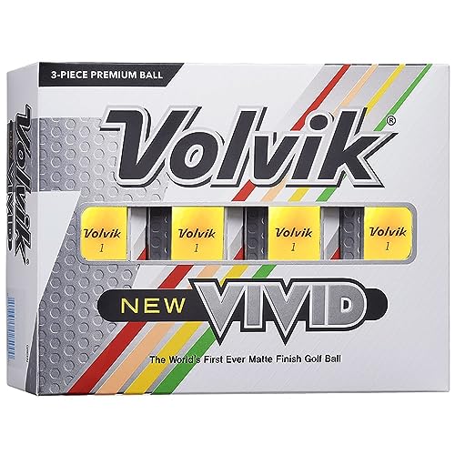 Volvik Vivid Golf Balls: Matte Yellow, 12 pack