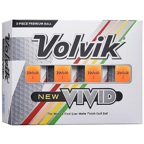 Volvik Vivid Golf Balls: Matte Orange, One Dozen