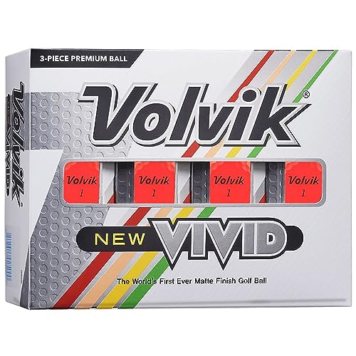 Volvik Vivid Matte Red Golf Balls: Dozen Pack