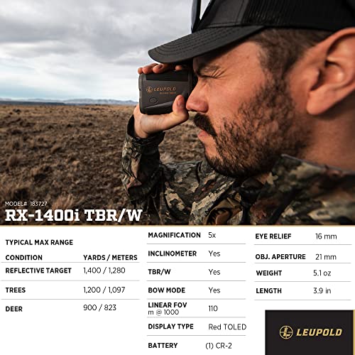 Leupold RX-1400I TBR/W Gen 2 Rangefinder - Black/Gray
