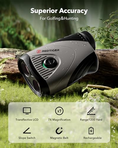 REDTIGER Golf Rangefinder with Slope, 7X Magnification