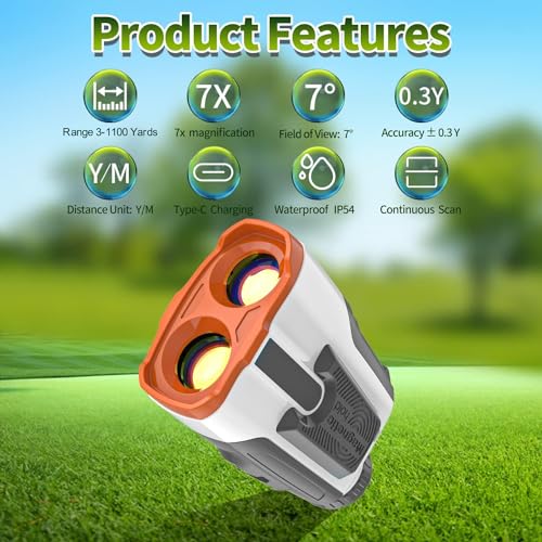 CALPOWER Golf Rangefinder with Slope - Magnet Technology