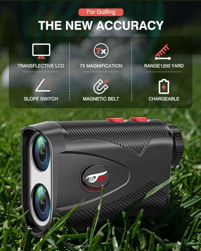 Laser Golf Rangefinder with Slope, 1200Yards, 7X Magnification