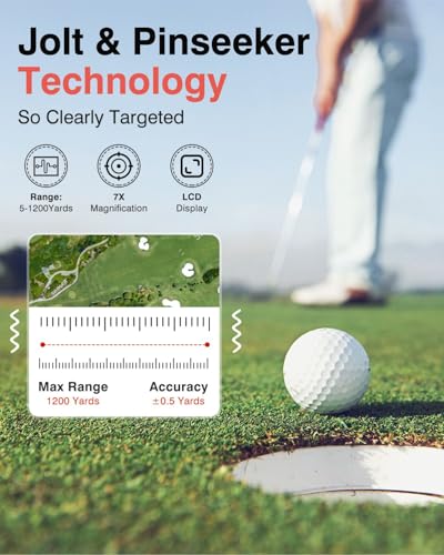 Laser Golf Rangefinder with Slope, 1200Yards, 7X Magnification